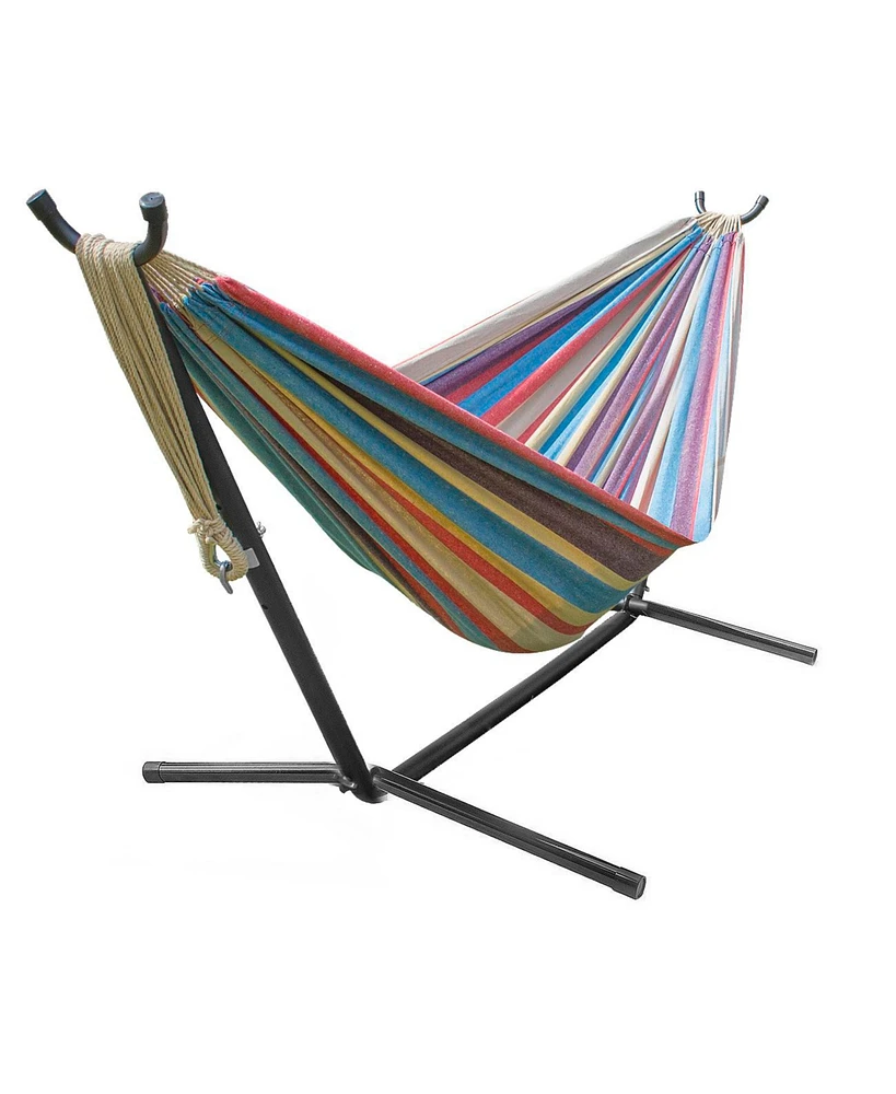 Sorbus Double Hammock With Steel Stand - Portable Carrying Case Included