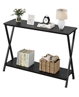 gaomon Side Table, 41.3" Narrow Console Table, Entryway Table with Metal Frame, Sofa Table, Hallway Table, Display Table for Living Room, Foyer