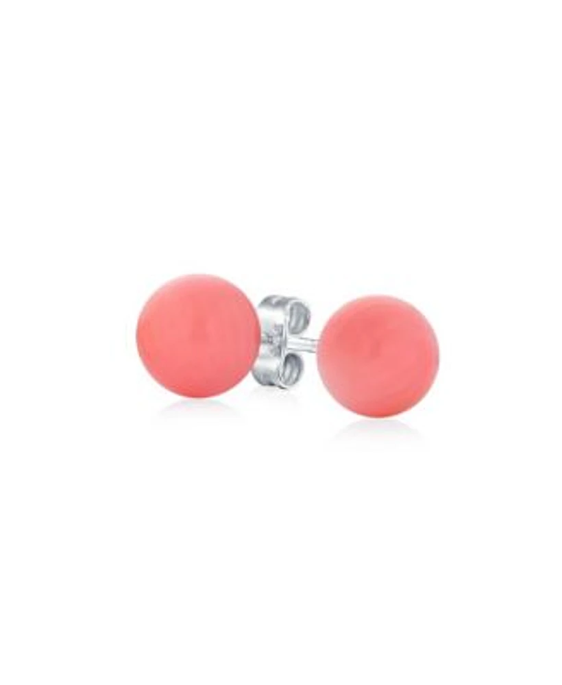 Bling Jewelry Classic 6mm Natural Multi Stones Drop Ball Earrings In Sterling Silver
