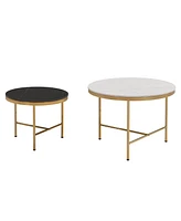 Slickblue Modern Round Nesting Coffee Table Set of 2 for Versatile Living Room Decor and Storage