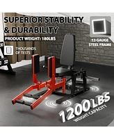 Er Kang Hip Abductor Machine, Abductor Adductor Machine Plate-Loaded, Inner and Outer Thigh Machine with 6 Levels Gear System, Glute Machines Home Gym
