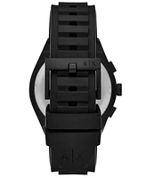 A|X Armani Exchange Men's Quartz Chronograph Black Silicone Watch, 42mm