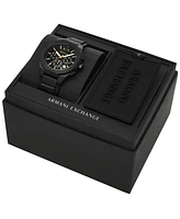 A|X Armani Exchange Men's Quartz Chronograph Black Silicone Watch, 42mm