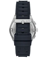 A|X Armani Exchange Men's Quartz Chronograph Blue Silicone Watch, 42mm