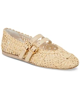 Dolce Vita Women's Baylee Sunflower Wide Width Woven Double Buckle Mary Jane Flats