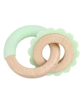 GooseWaddle Mint Lion Silicone + Wood Double Teether