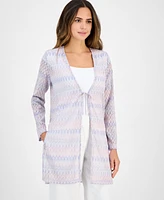 Kasper Women's Chevron-Knit Tie-Front Cardigan