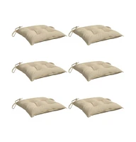 vidaXL Chair Cushions 6 pcs Beige 19.7"x19.7"x2.8" Oxford Fabric