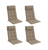 vidaXL Highback Chair Cushions 4 pcs Taupe Oxford Fabric