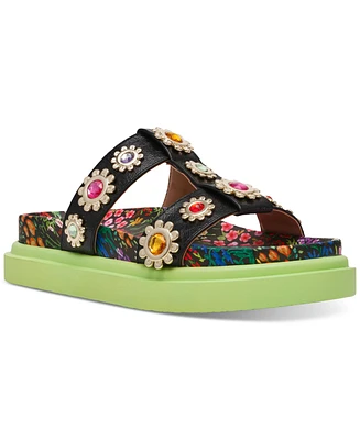 Betsey Johnson Women's Madox Embellished Platform Footbed Sandals