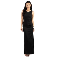 Pia Gladys Perey Women's PiaGladys Maxi Boat Neck Detachable Bow Evening Dress