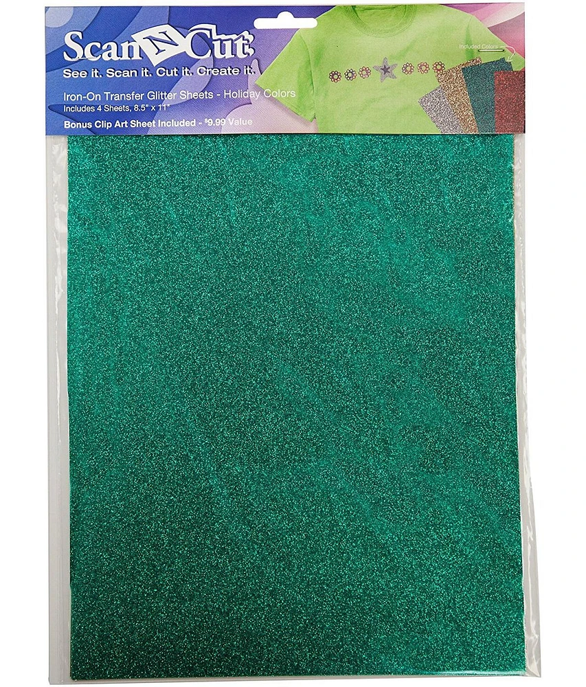 Brother ScanNCut CATG03 Iron-On Transfer Glitter Sheets (Holiday Colors)