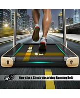 2.25 Hp 2-in-1 Folding Walking Pad Treadmill with Dual Display and App Control