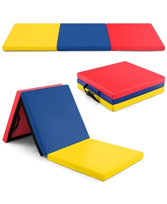 6 x 2 Ft Tri-Fold Gym Mat with Handles and Removable Zippered Cover