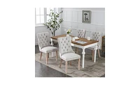 Modern High-End Tufted Contemporary Flax Upholstered Dining Chair for Elegant Rooms