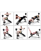 Adjustable Incline Curved Workout Fitness Sit Up Bench