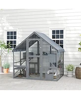 PawHut Large Catio Outdoor Cat Enclosure with Waterproof Cover,