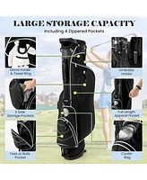 Golf Stand Cart Bag with 4 Way Divider Carry Organizer Pockets