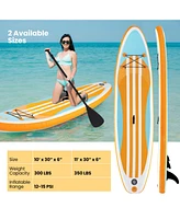 Inflatable Stand up Paddle Board with Adjustable Paddle and 3 Fins for Adults & Youths