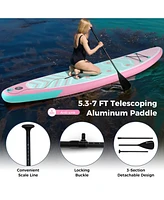 10 Feet Inflatable Stand up Paddle Board with 3 Fins and Adjustable Paddle