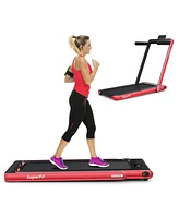 2.25 Hp 2-in-1 Folding Walking Pad Treadmill with Dual Display and App Control