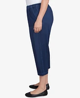 Alfred Dunner Plus Free Spirit Denim Capri Mid Rise Jeans