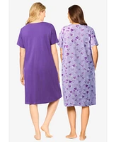 Dreams & Co. Women's Plus Co 2-Pack Sleepshirt