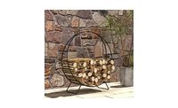 Firewood Rack – Sturdy Outdoor Wood Storage Rack for Fireplace and Fire Pit