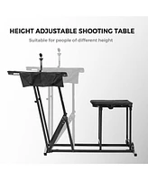 Foldable Shooting Bench with Adjustable Height Table