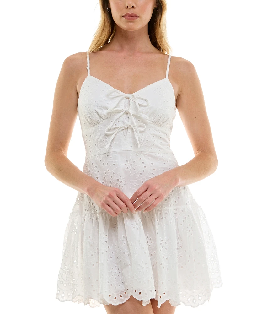 Trixxi Juniors' Eyelet Fit & Flare Dress