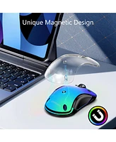 memzuoix 2.4G Wireless Mouse, Cordless Computer Mice Wireless Mouse for Laptop, Desktop, Pc, MacBook- 2 Pack (Led Rechargeable Wireless Mouse)