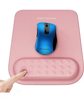 memzuoix 2.4G Wireless Mouse,Ergonomic Mouse Pad with Wrist Support for Laptop, Pc, Desktop, MacBook(White Mouse + Pad)