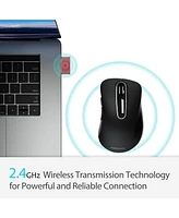 memzuoix 2.4G Portable Wireless Mouse, 1200 Dpi Mobile Optical Cordless Mice with Usb Receiver for Computer, Laptop, Pc, Desktop, MacBook, 5 Buttons