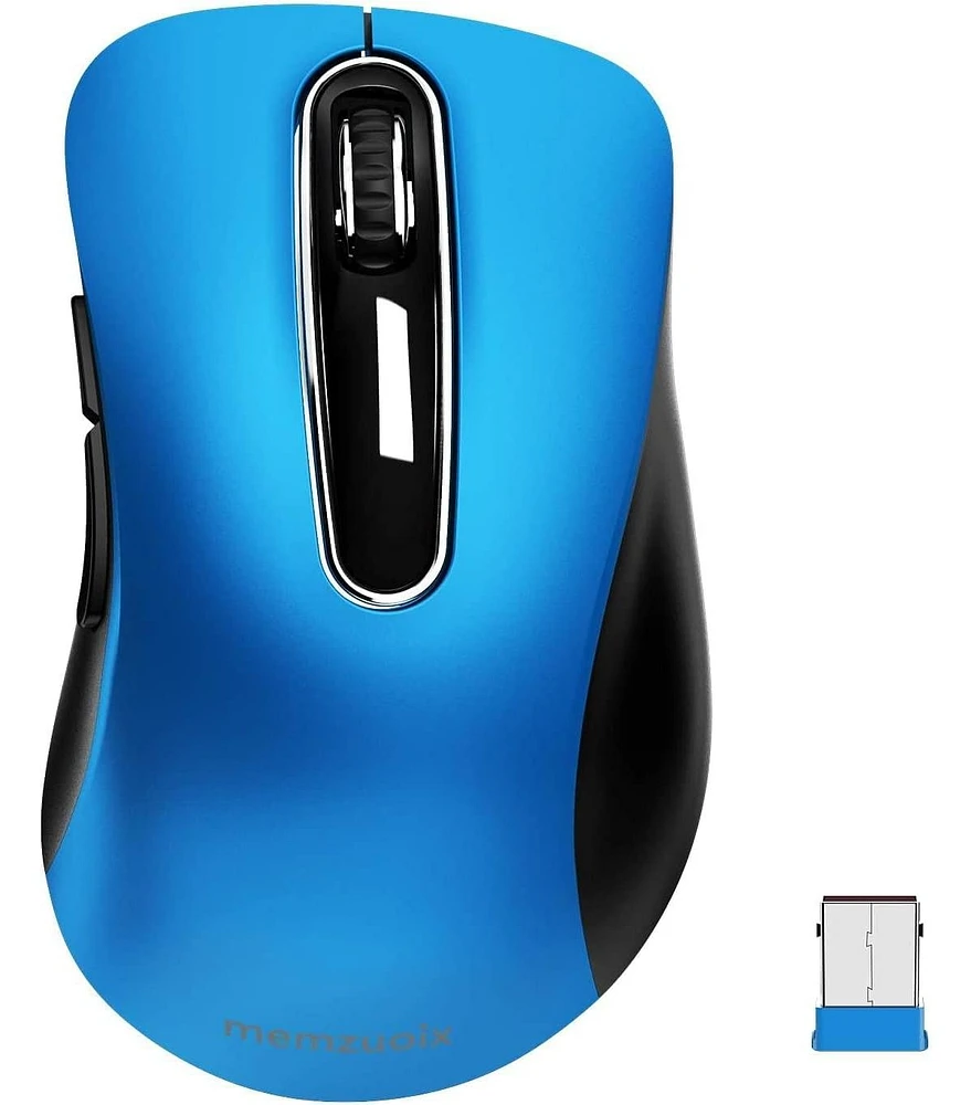 memzuoix 2.4G Portable Wireless Mouse, 1200 Dpi Mobile Optical Cordless Mice with Usb Receiver for Computer, Laptop, Pc, Desktop, MacBook, 5 Buttons