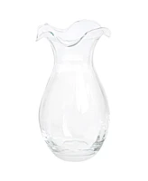 Vietri Hibiscus Glass Vertical Fluted Vase