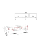 Fm Furniture Dragon Tv Stand with 2 Doors and Open Storage, Wengue