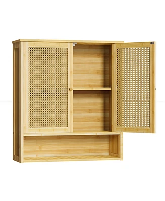 Unho Double Door Bathroom Wall Medicine Cabinet: Kitchen Storage Cabinet with 3 Shelves