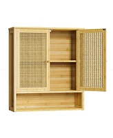 Unho Double Door Bathroom Wall Medicine Cabinet: Kitchen Storage Cabinet with 3 Shelves