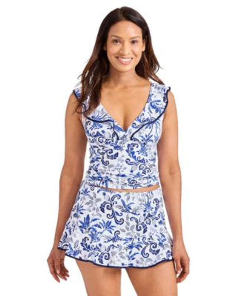 Tommy Bahama Ruffled Tankini Swim Skirt