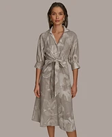 Donna Karan New York Women's Floral Tie-Front Dress