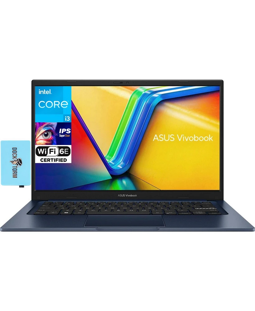 Asus Vivobook Laptop 14.0" Fhd Display (6-Core Intel i3-1215U, 16GB Ram, 512GB PCIe Ssd, Intel Uhd, WiF 6E, Bt 5.3, Webcam, Win 11 Pro) w/Dkz Usb Hub