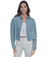 Dkny Jeans Women's Cropped Chambray Shirt - Kyj