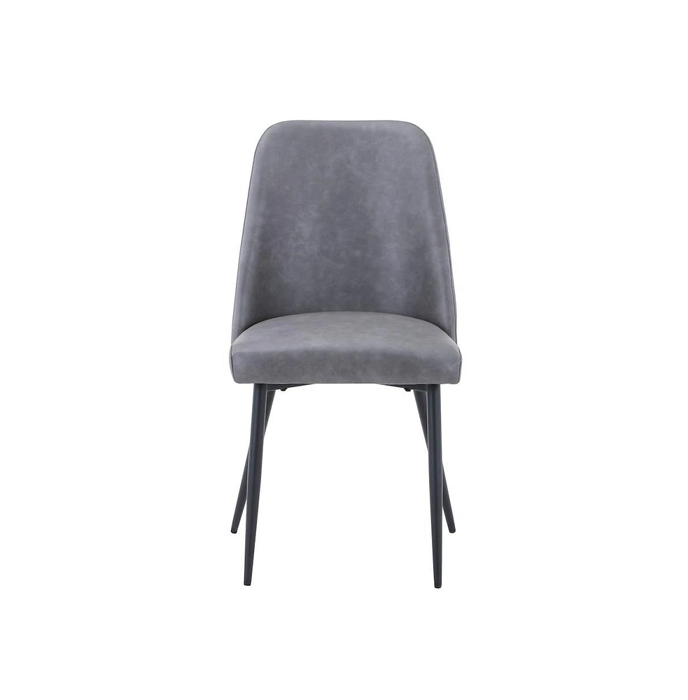 Maddox Mid-Century Modern Faux Leather Upholstered Dining Chair (Set of 2)
