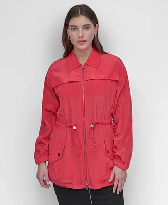 Dkny Women's Textured Anarak Drawstring Jacket