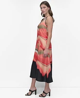 Dkny Women's Sleeveless Border Print Shift Dress