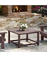 Low Outdoor Hdpe Square Patio Coffee Table