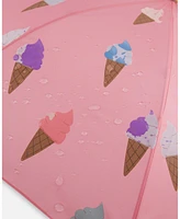 Deux par Deux Girl Pink Umbrella With Cones That Change Color Upon Contact With Water - Toddler|Child