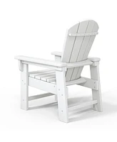 Kids Outdoor Adirondack Plastic Patio Chair (Set of