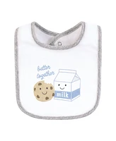 Hudson Baby Cotton Bibs, Milk And Cookies Better Together, One Size