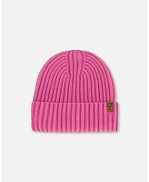 Deux par Girl Cuffed Knit Hat Vibrant Pink - Toddler|Child